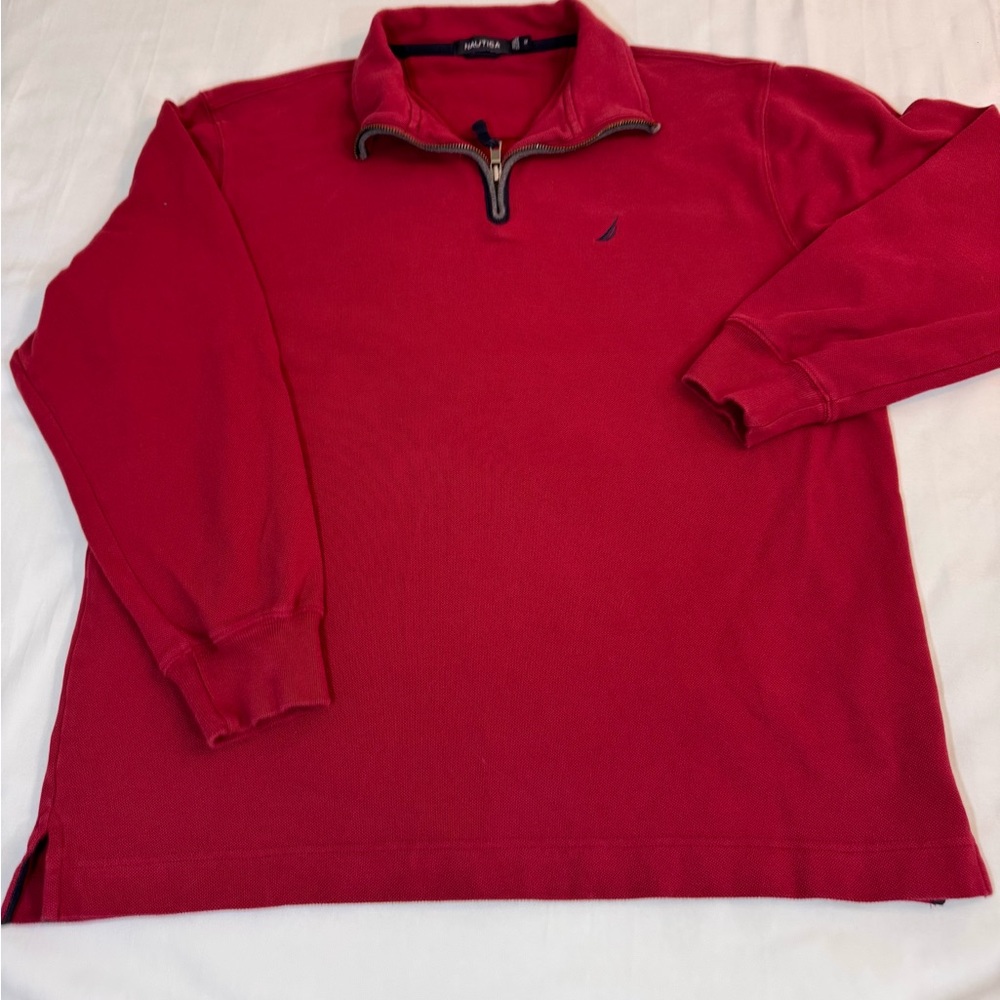 Nautica Dark Wine Red Pullover Sweater With Collar Size M